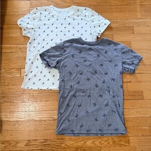 White and Grey Patterned Women’s Short Sleeve Tee Shirt Bundle